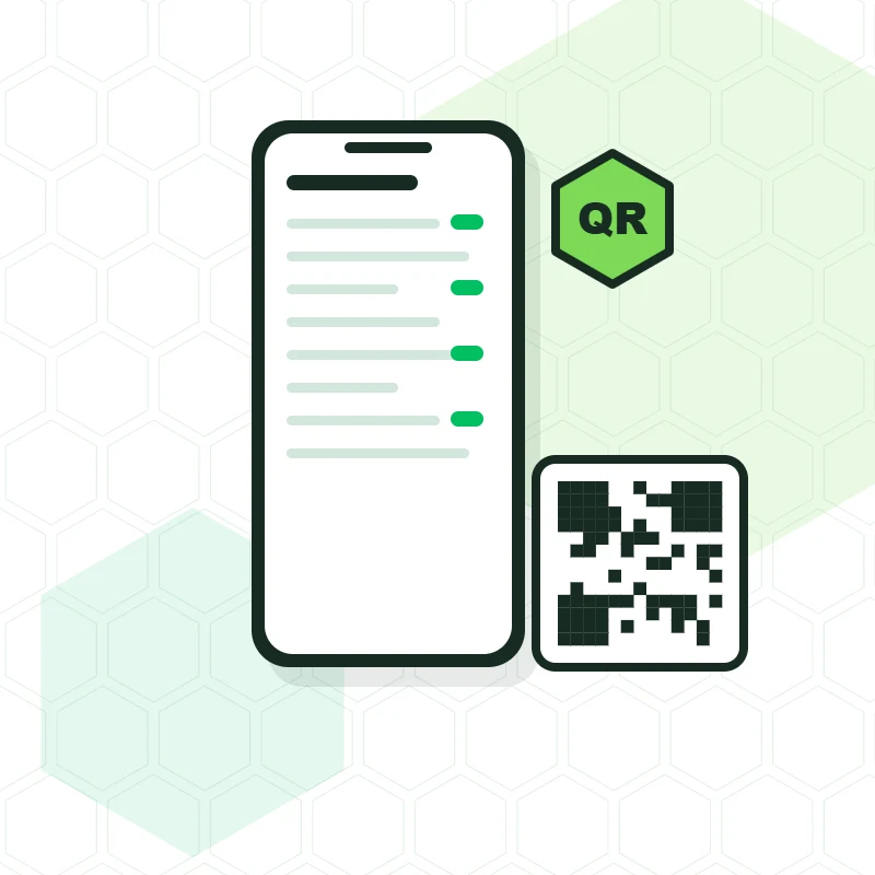 Móvil con la carta del restaurante y un código QR
